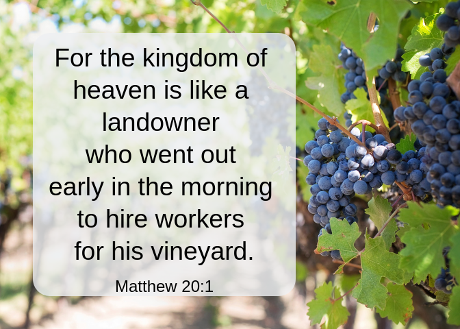 for the kingdom of heaven is like a landowner who went out early in the morning to hire workers for his vineyard.