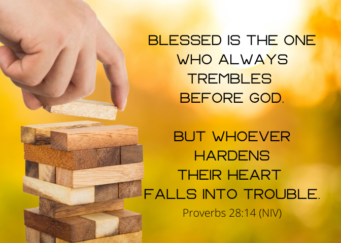Proverbs 28 14 NIV Jenga