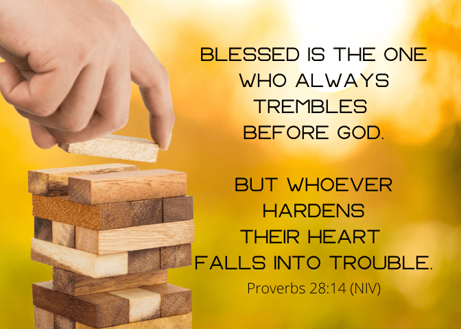 Proverbs 28 14 NIV Jenga