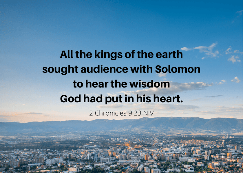 2 Chronicles 9 23 NIV