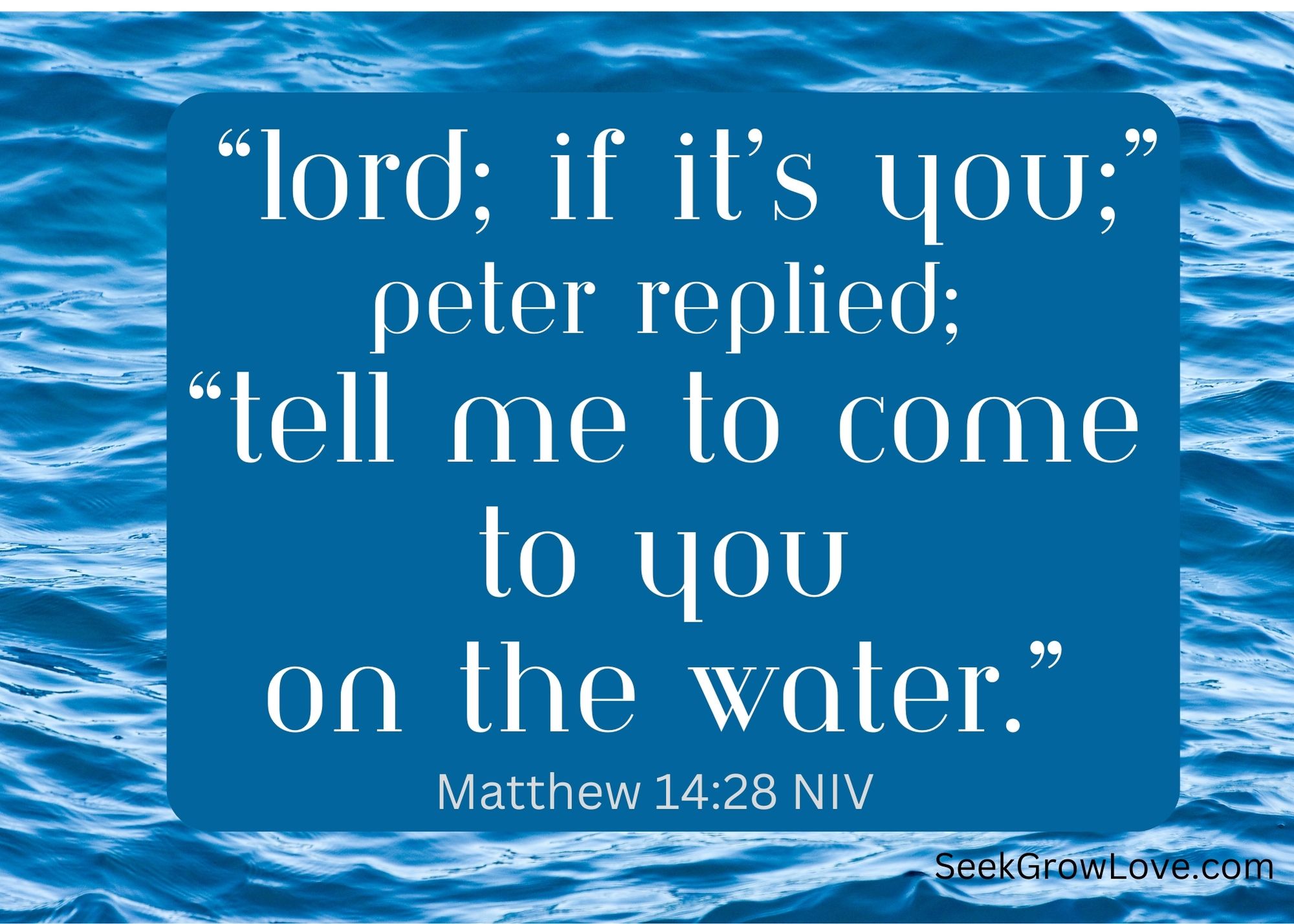 On the Water – Seek Grow Love